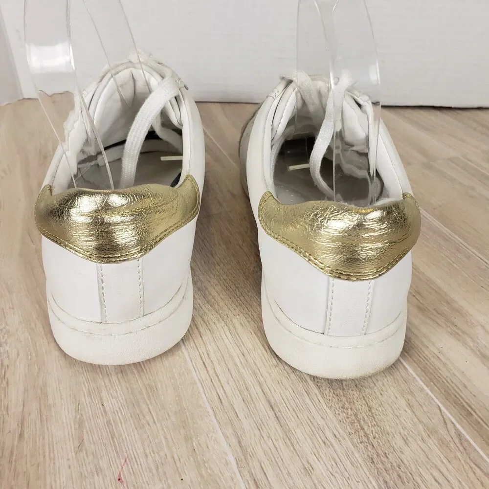Sofft Regina Ladies White With Gold Trim Tennis Shoes Size 8M